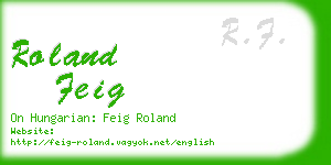 roland feig business card